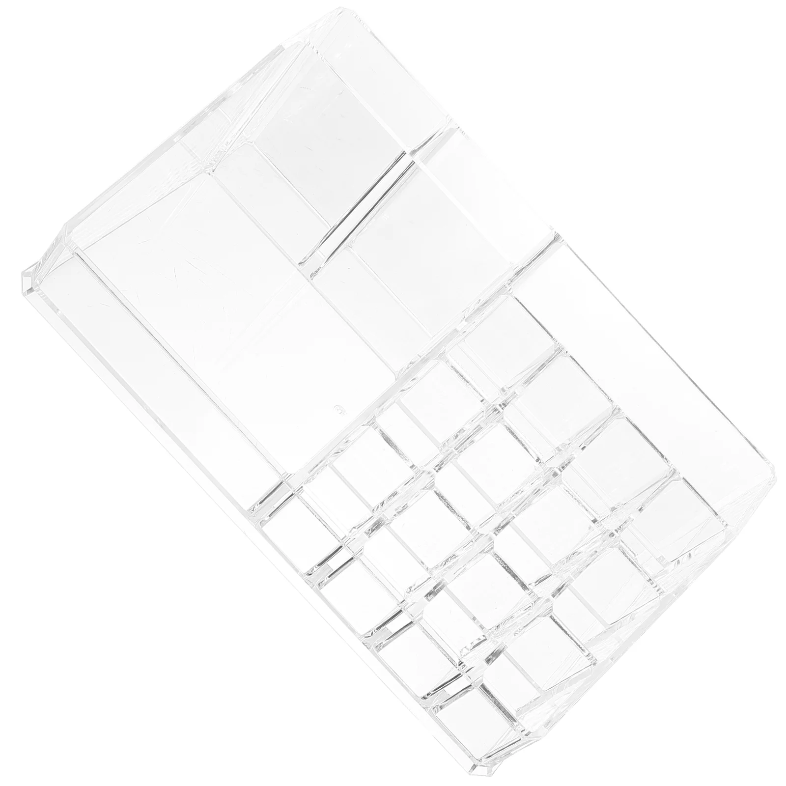 Ganizador de maquiagem acrílico transparente, caixa de armazenamento de alta capacidade, padrão de diamante, cosméticos, banheiro, vaidade, beleza portátil