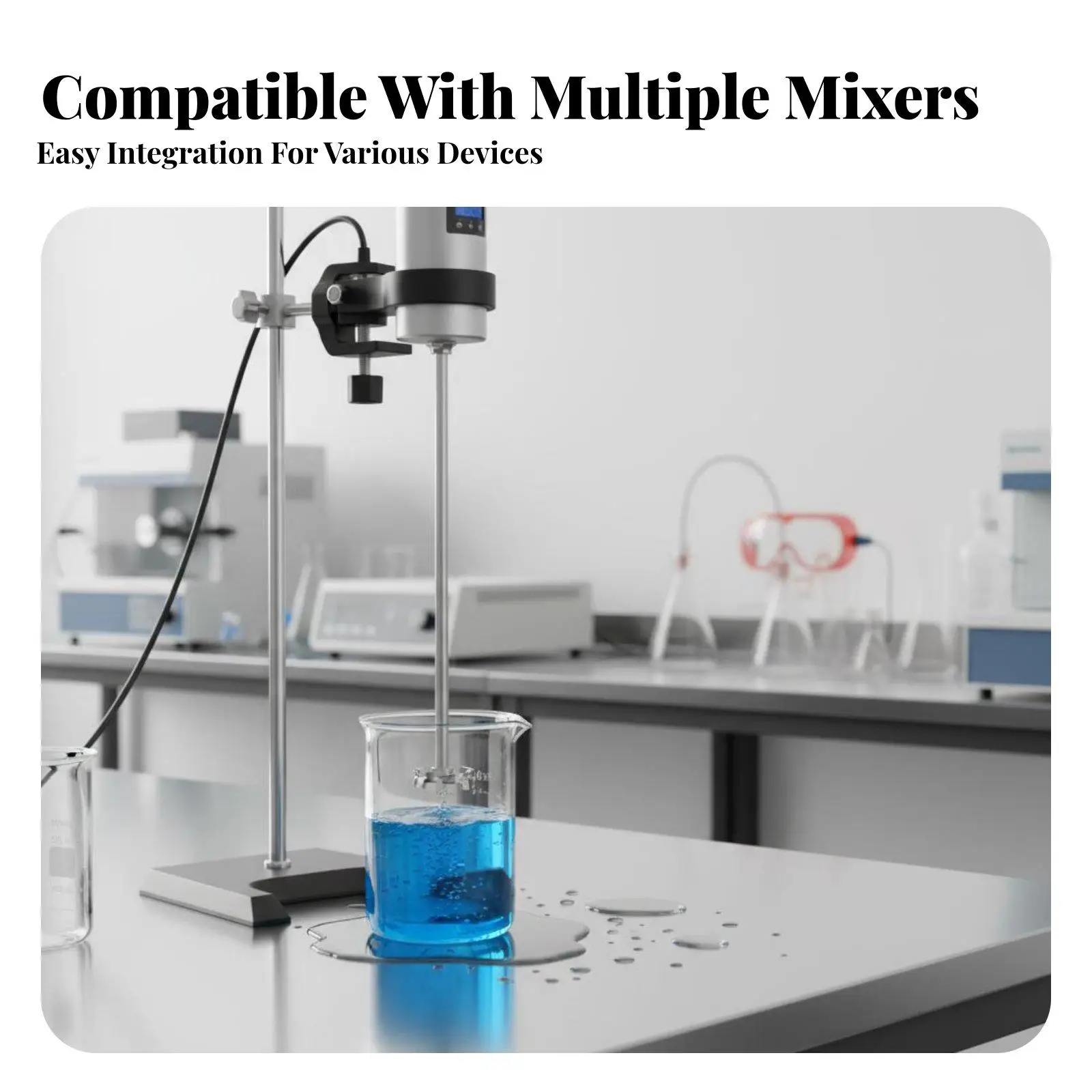 Stainless Steel Mixer Laboratory 2 Propeller Paddle Robust Stir Rod for Science Experiment Quality Control