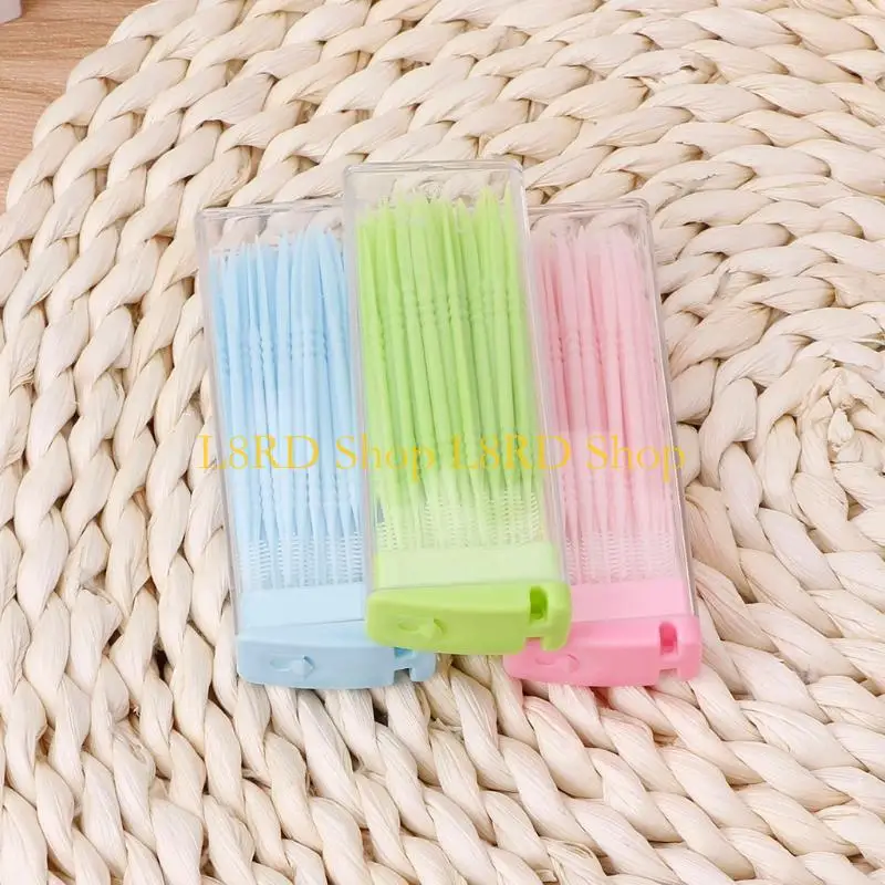 L8RD 50 pcs / box Double-headed Dental Brush Teeth Sticks Floss Pick Toothpick