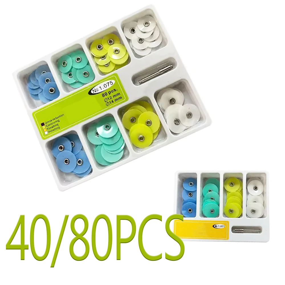 

40Pcs or 80Pcs Dental Polishing Discs Holding Rod Mandrel Soflex Flexi Disc RA Shank Teeth Whitening Abrasive Tools Kit