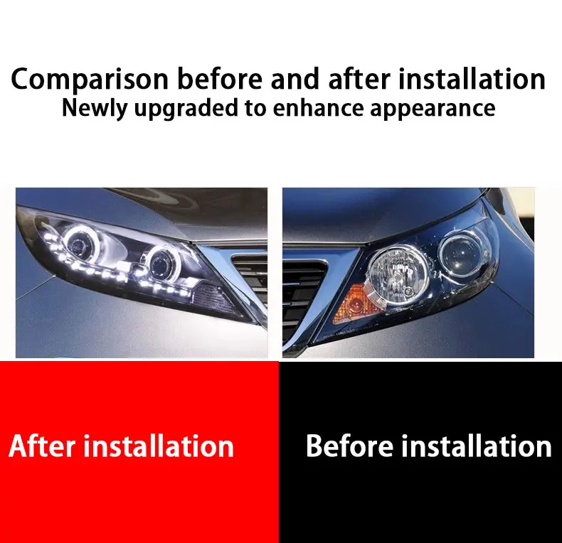

Стайлинг автомобиля для KIA K5, светодиодные фары 2011-2013, фары K5 DRL, указатель поворота, дальний свет, линза проектора «ангельский глаз»