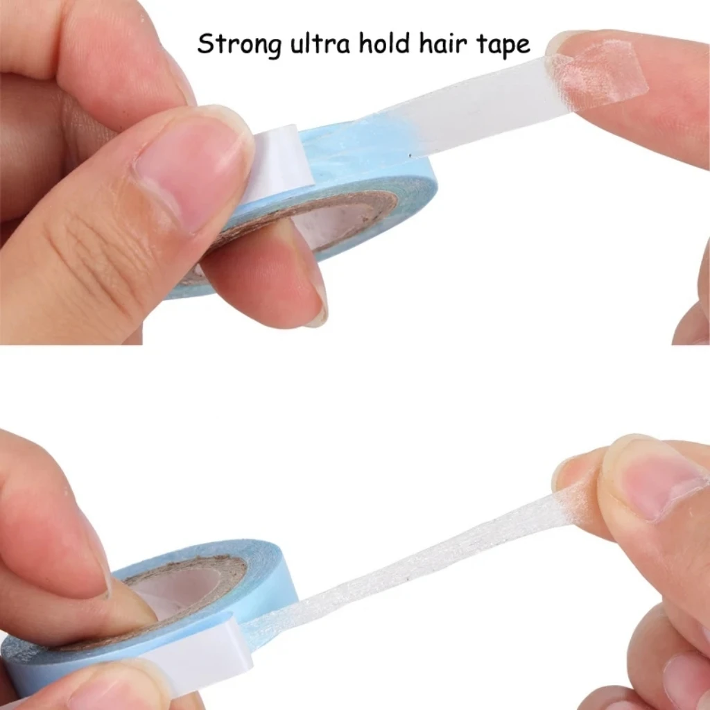 0.8Cm/1Cm/1.9Cm/2.5Cm Double-Sided Adhesive For All Wigs 3Yards/Roll Wig Fixing Tape Blue Hair Tape For Salon Wig Installation