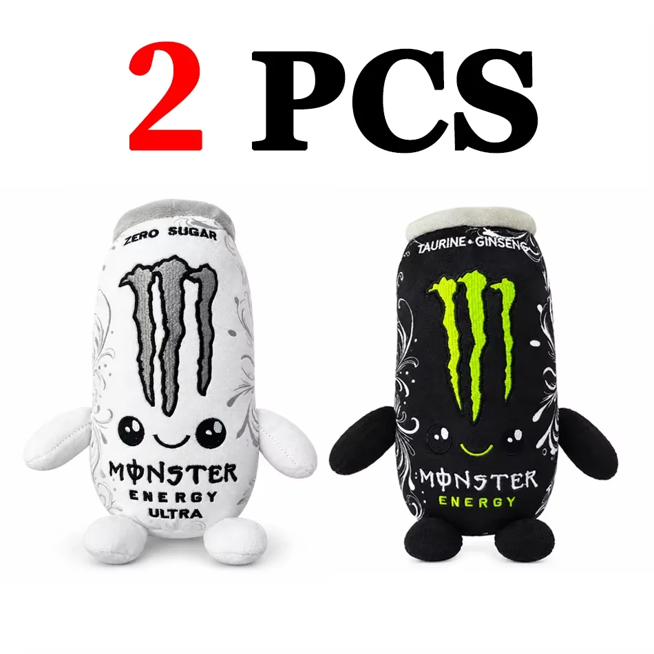 Simulation Black White Monster Energy Drink Can Shaped Plush Toy Zero SugarTheme Soft Stuffed Doll Desktop Ornament Holiday Gift