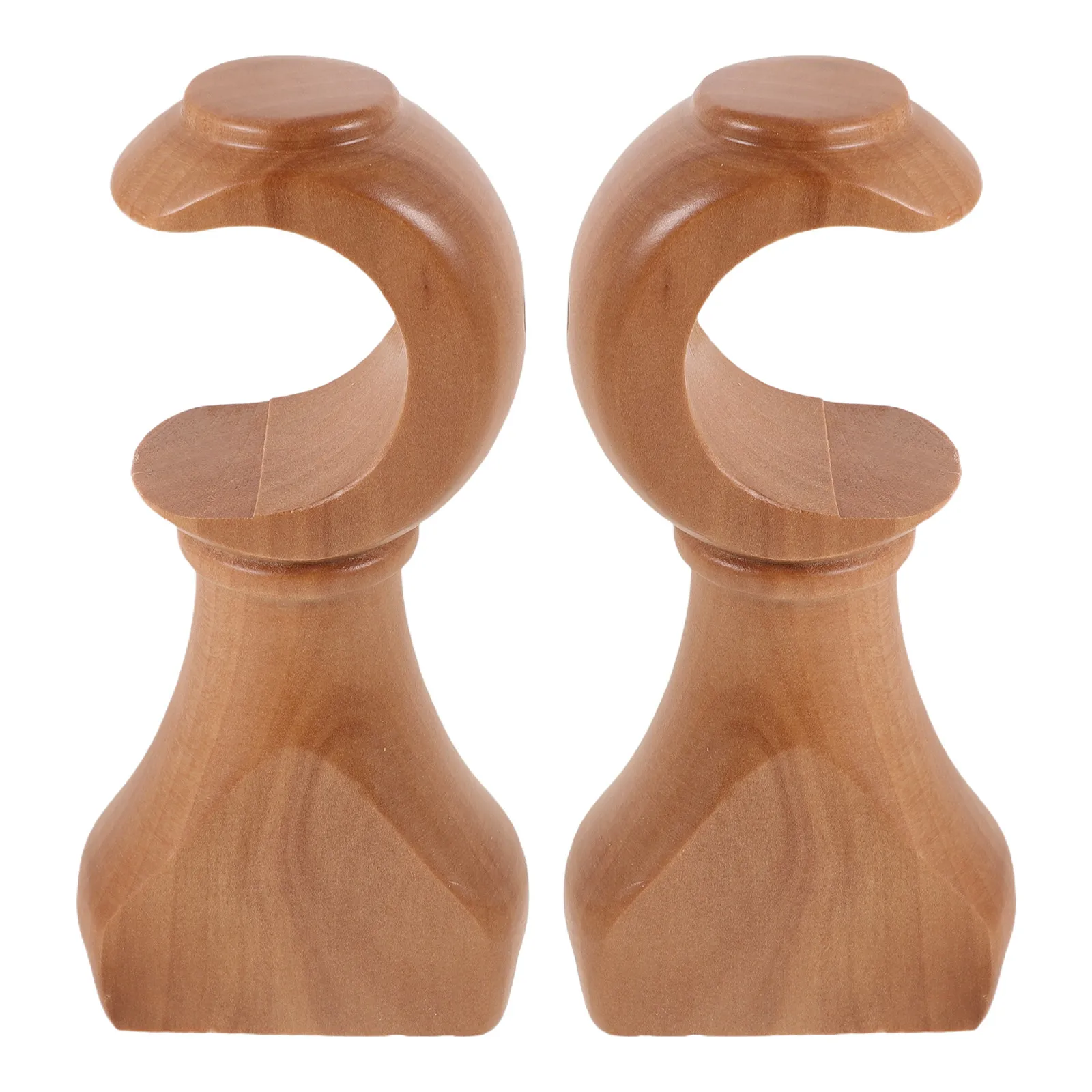 

2Pcs Wood Curtain Rod Mount Kit Sturdy Natural Wooden Bracket Set for Ceiling Wall Installation Drapery Hardware Kit Easy