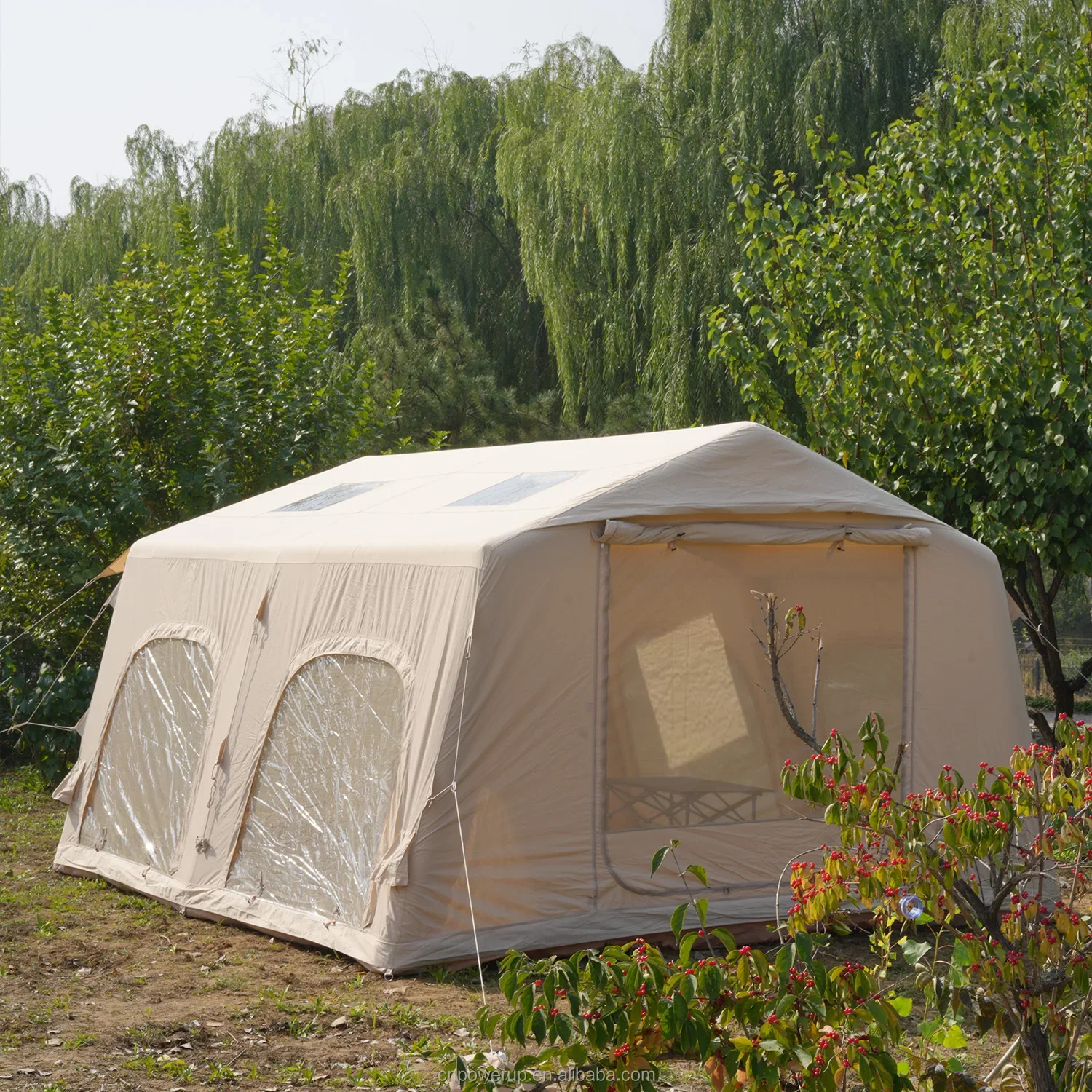 

Portable 13.68m Outdoor Waterproof Four Seasons Family Camping Tent with Two Bedrooms 420D Oxford PVC Fabric Inflatable Design