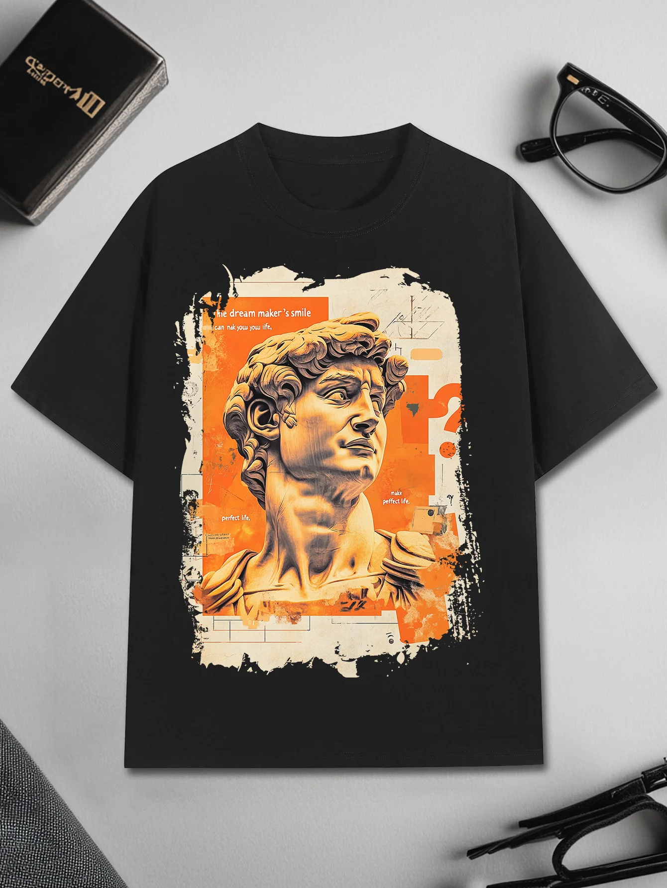 

Retro Statue Graphic Print, Summer Men's and Women's Short Sleeved T-shirt, Casual and Loose Outdoor Street Fashion, Fashionable