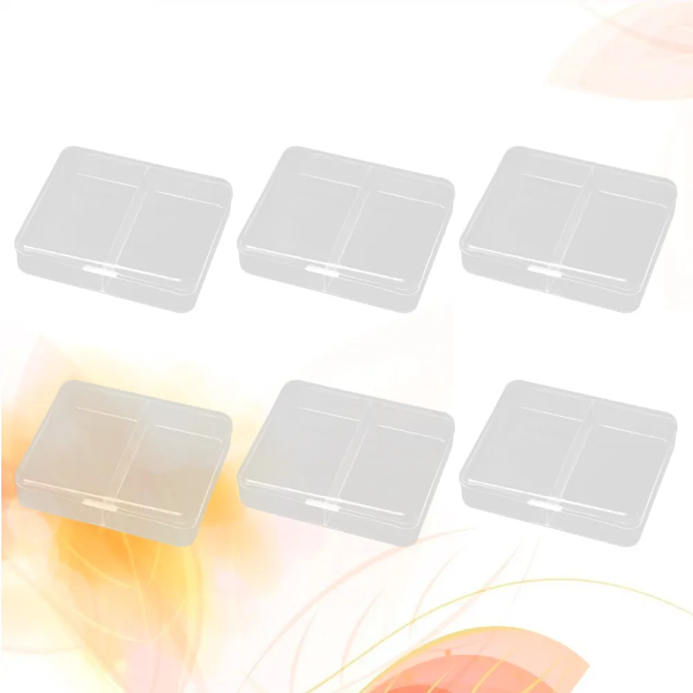 

6Pcs Plastic Storage Box Transparent Rectangular Pencil Case Organizer for Jewelry Eraser Pen Holder Plastic Box