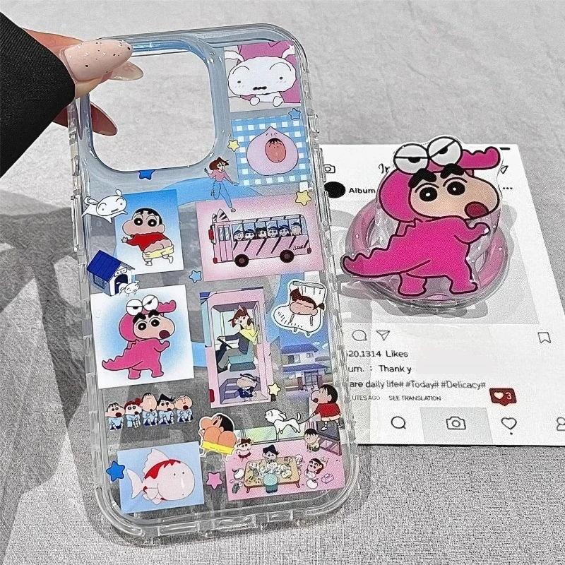 

Чехол для телефона с подставкой в виде динозавра и карандаша Shin-chan Griptok для IPhone 17 17air 17promax 16 15 14pro 13mini 12 11ProMax с магнитным кронштейном