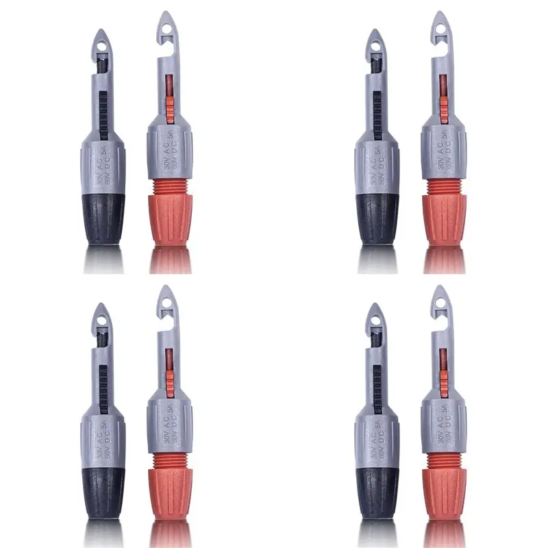 ABUH-4X TP81 Insulation Piercing Clip Set, Banana Plug Connections,Wire Piercing Probe Insulation Piercing Clip Set 4Mm