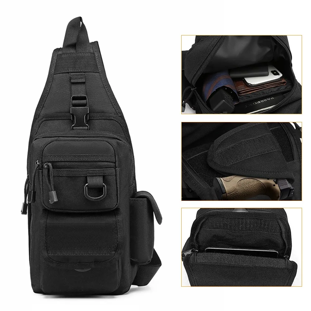 Tactical Shoulder Bag with Gun Holster High Quality Men Chest Bag Outdoor Hunting Concealed Carry Pistol Holder for Glock