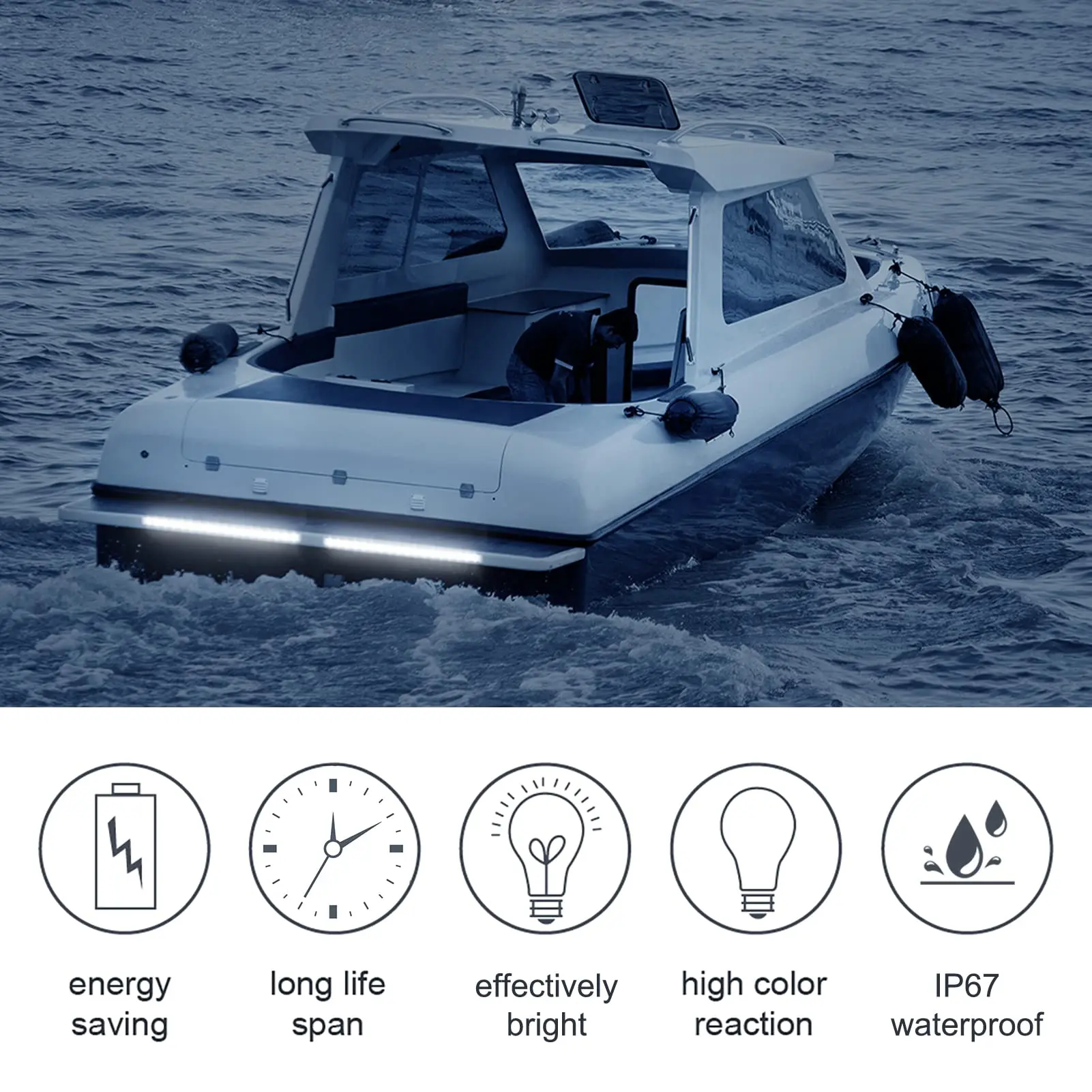 Barco led barra de luz barco navegação luz deck luz noite pesca iate acessórios para caiaque ou iate barco pesca