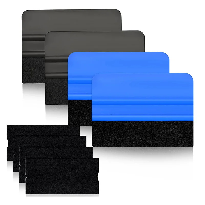 8Pcs/Set Car Film Wrap Squeegee Felt Edge Vinyl Squeegee Tool for Vinyl Application DIY Crafting Window Tint Tools Felt Scraper