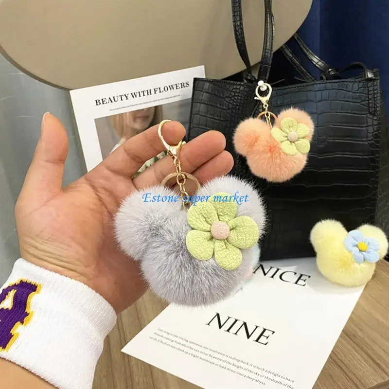 090B Plush Keychain Backpack Hanging Ornament Lovely for Key Ring Handbag Decoration Accessories Car for Key Pendant Gir