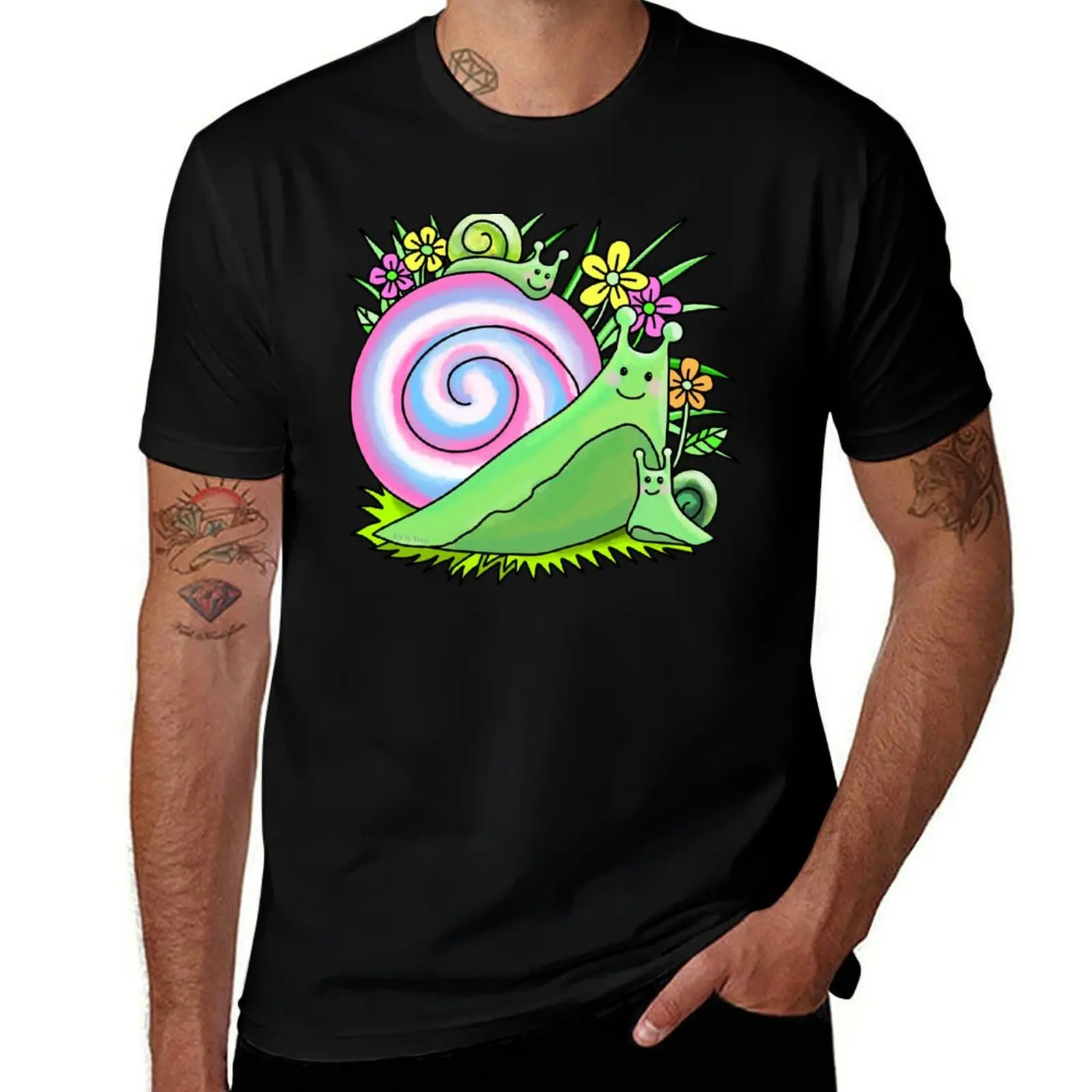 Happy, little snails T-Shirt Graphic Print Short Sleeve T-Shirt