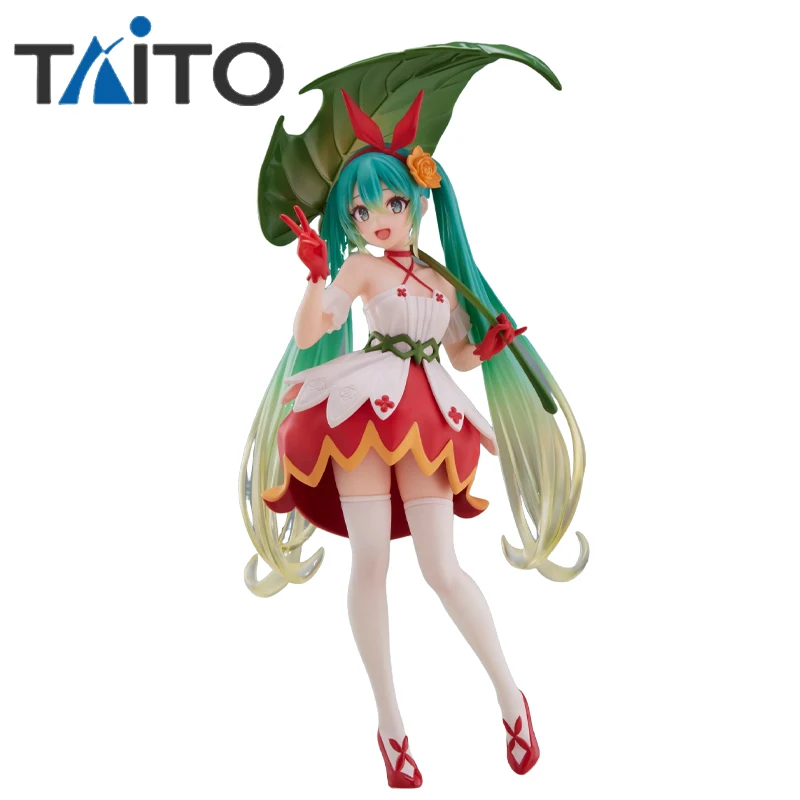 Original taito país das maravilhas figura hatsune miku menina com um dedo grande anime figura colecionável modelo ornamento presentes em estoque