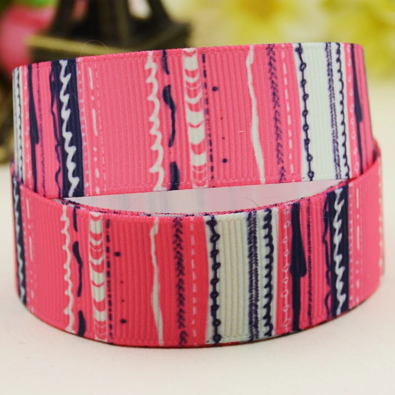 22mm 25mm 38mm 75mm stripe cartoon printed Grosgrain Ribbon party decoration 10 Yards satin ribbons