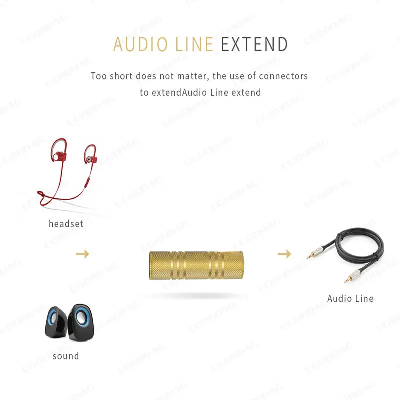 3.5 mm  Audio Adapter Female to Female Gold plated 3.5mm Audio Extension Cable for Phone Earphone Sound Headset