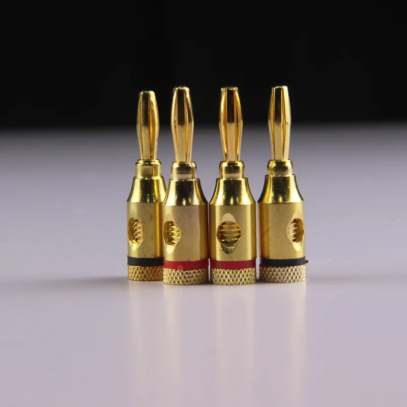 10Pcs Gold Plated 4mm Banana Plugs, Speaker Wire Connector for Audio Speaker Socket