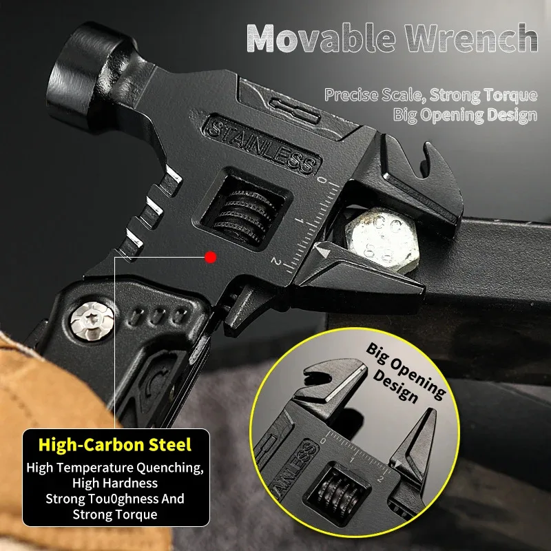 Couteau multi-outils en acier inoxydable, nouvelle clé multifonctionnelle, marteau, pince à couteau, outil de survie de Camping en plein air, outil d'économie de travail