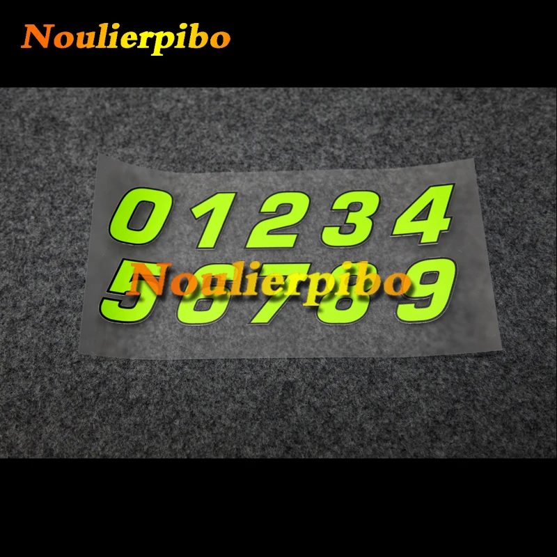 

Fluorescent Digital Car Sticker Correct Font Arabic Numerals Popular Car Sticker Transparent PVC Vinyl Motorcycle Racing Helmet
