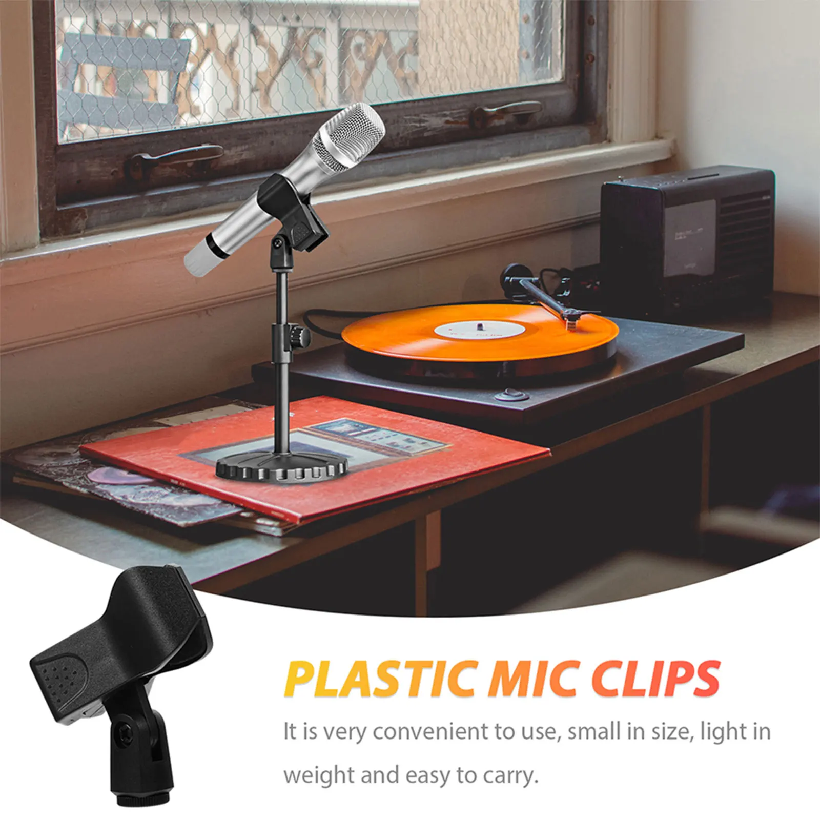 

3Pcs Mic Clip Holder Universal Microphone Clamp for Handheld Mics Smooth Surface Portable Lightweight Easy Maintenance