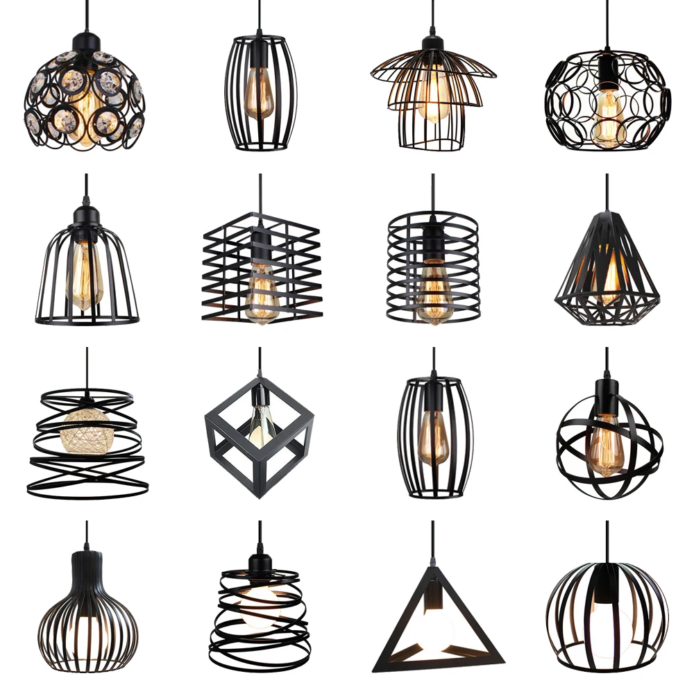 

Modern Cage Pendant Light Vintage Industrial Retro Loft Lamp Hanging Light Lighting Fixture Home Kitchen Island Decor Lampshade