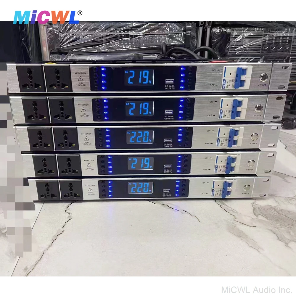S10 10 Output Rack Mount Power Sequence Controller 30A 8000W Conditioner Surge Protector Power Supply Regulator Air Switch view 5