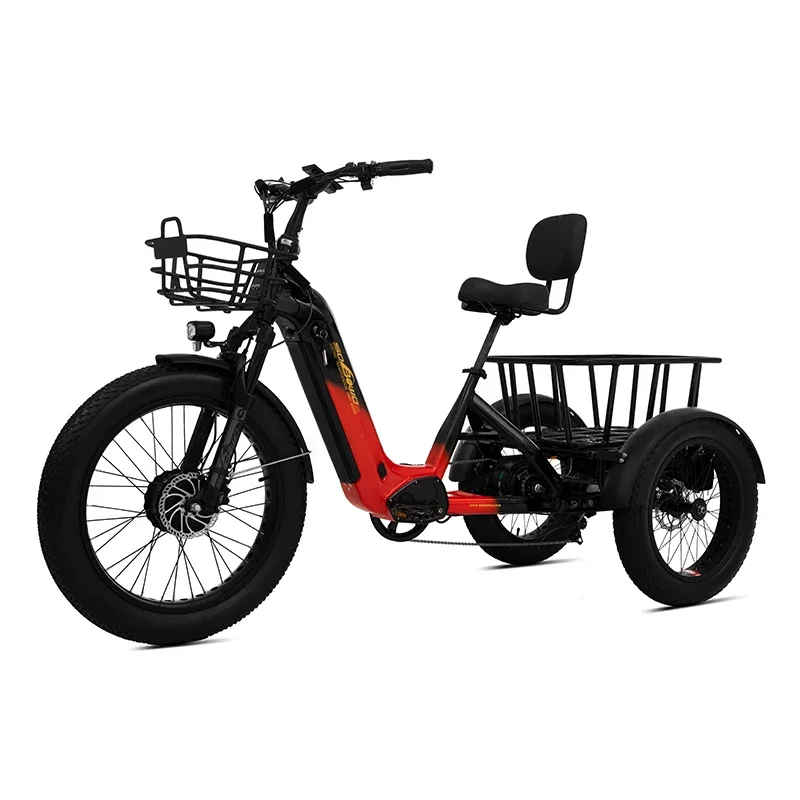 Factory Shimano 2000W Dual Motor Electric Tricycle 40ah Torque Sensor E Trike Dual Batteries Etricycle for Adults