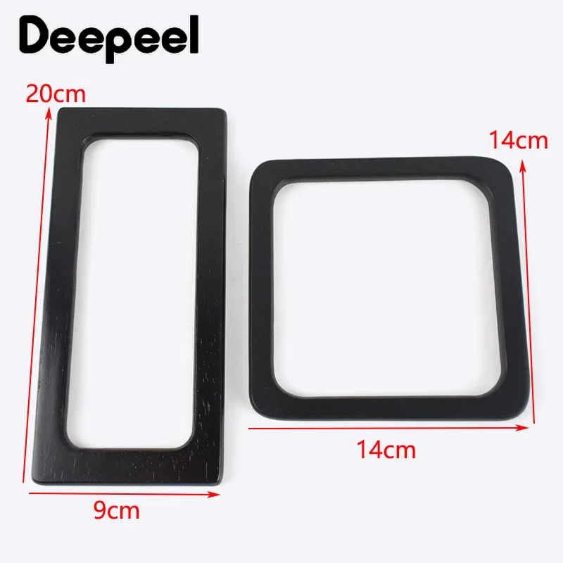 2Pcs Deepeel 20cm/14cm Square Wooden Bags Handle DIY Sewing Brackets Purse Frames Kiss Clasp Handbag Handles for Bag Accessories