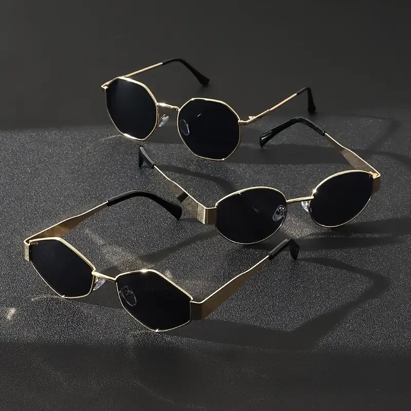 3-teiliges Brillen-Set aus Metall mit gemischtem Rahmen, schwarze Brille, modischer dünner Rahmen, exquisites Rahmen-Design, enger Absatz, Trend
