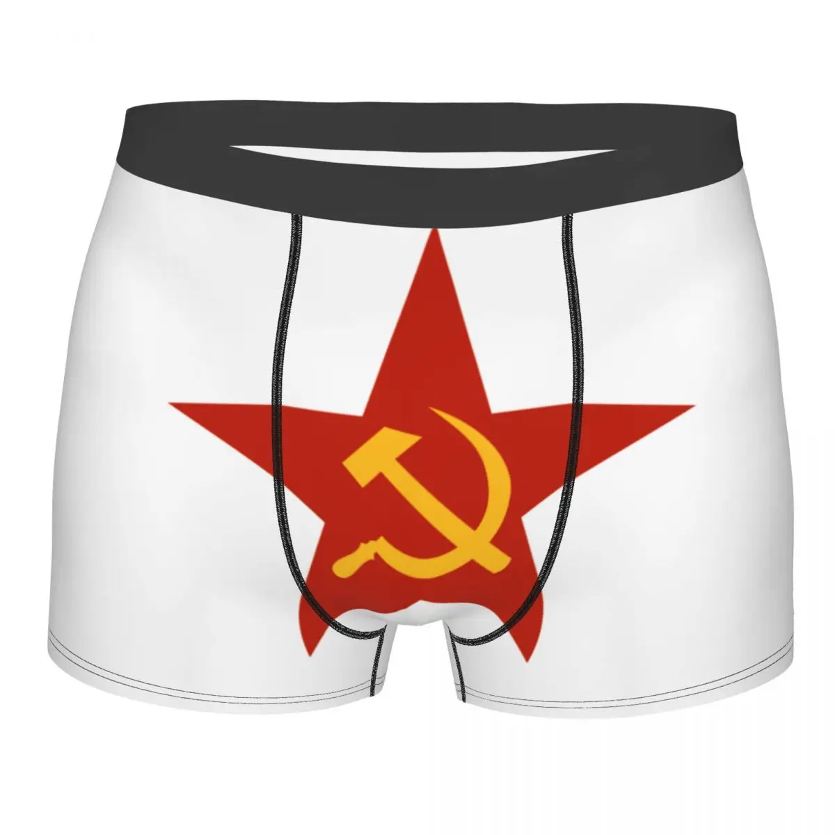 

Male Cool Hammer And Sickle CCCP Soviet Union Coat Of Arms Underwear Boxer Briefs Men Stretch Shorts Underpants