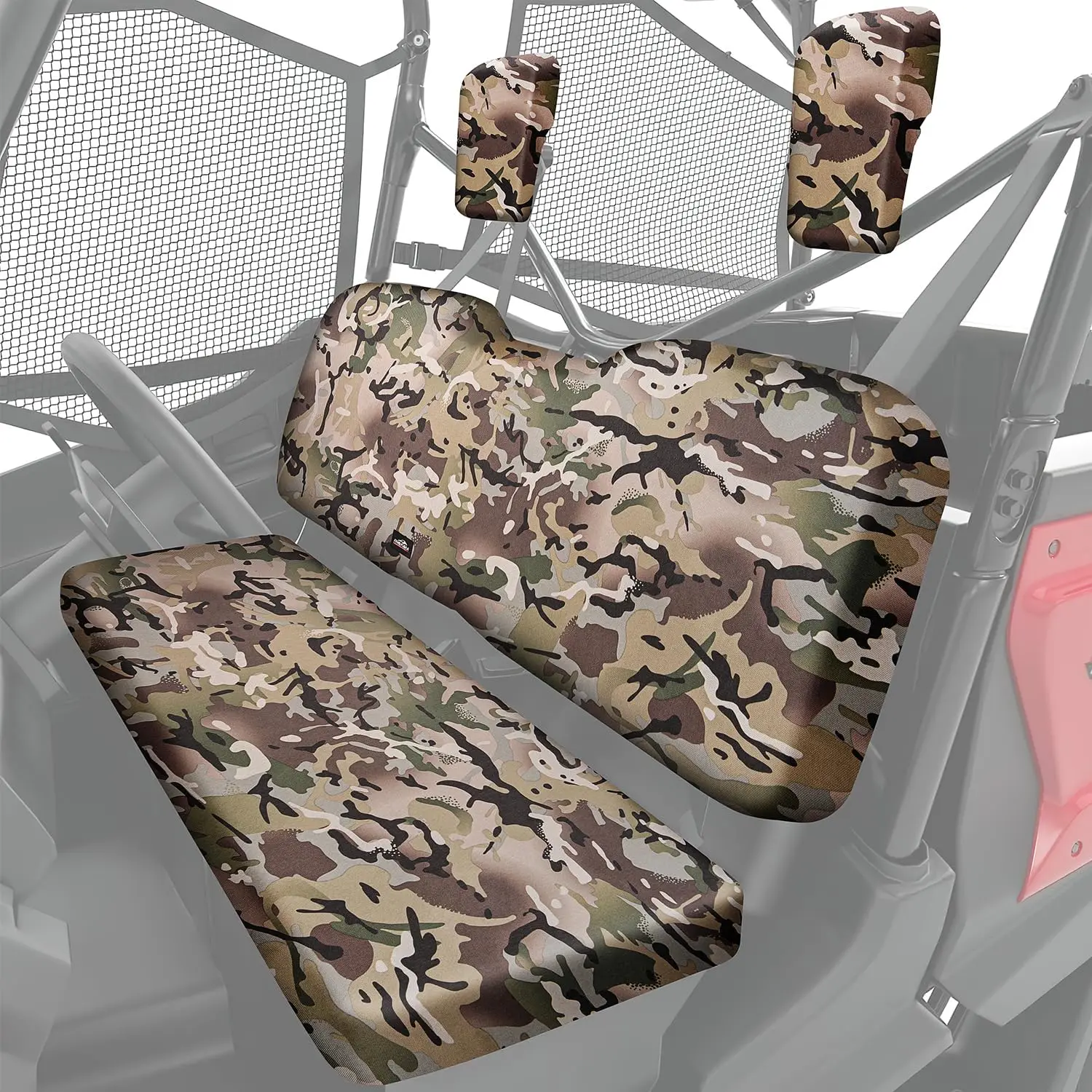 UTV Seat Cover Front Bench for Pioneer 1000 1000-5 1000-6 2016-2024 Waterproof Camo Scratch Resistant Protector With Pillowcase