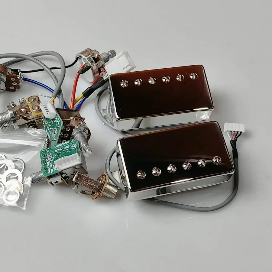 

Guitar Pickups Alnico V Humbucker Pickup 498R 498T Set Golden Cover with Pro Wiring Harness Quick Connectors