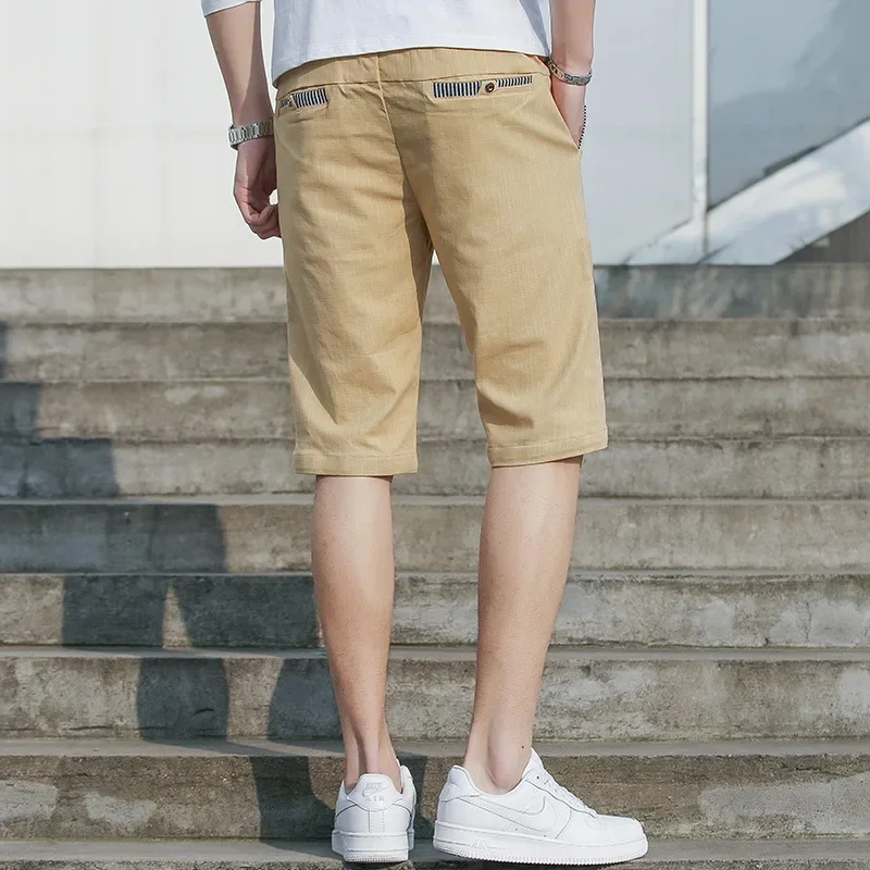 Beach Short Pants Male Bermudas Trend Breeches Casual Classic Brand Sport Shorts Man Summer Men's Casual Cotton Linen Shorts