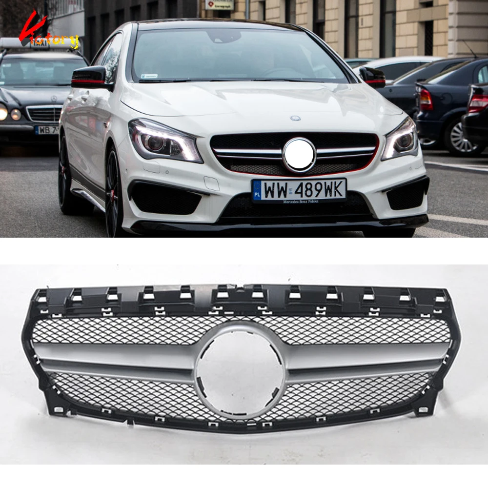 

Для Mercedes CLA Class W117 CLA117 cla200 220 260 2013-2019 гоночная решетка переднего бампера гриль ABS