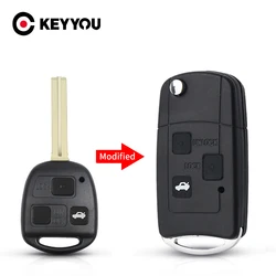 KEYYOU 2/3 pulsante modificato Flip Car Key Shell Case per Lexus Es Rx Is Lx Gs IS200 RX300 ES300 LS400 GX460 per Toyota Uncut TOY48