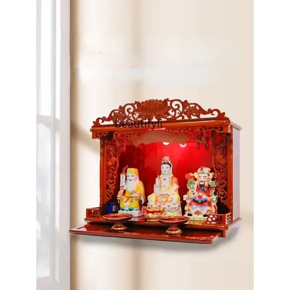 

FG11Solid Wood Altar Buddha Cabinet Altar Wall-Mounted Buddha Cabinet Modern New Chinese Style