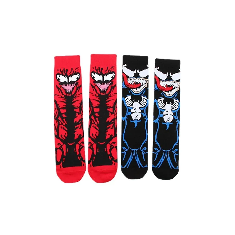 Anime Deadpool Socks Spider Man Long Sports Stockings Men's Knee-High Cosplay Iron Man Sock Personality Hip Hop for Kids Gifts