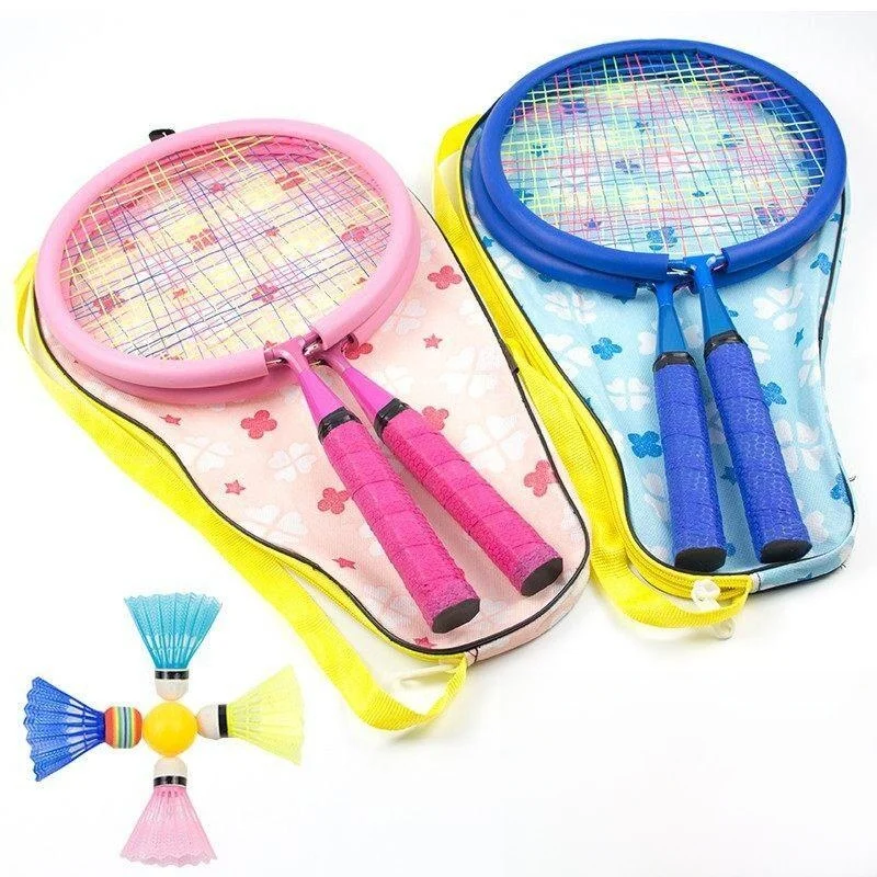 

Children's Badminton Racket Durable Double Set Equipment for Kindergarten And Primary School Students Cartoon Toy Package