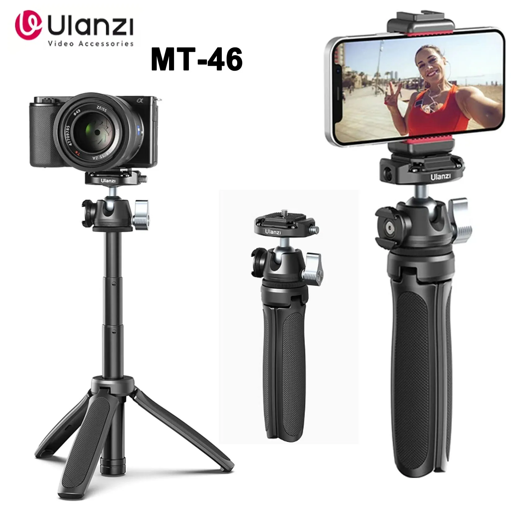 

Мини-штатив Ulanzi MT-46, выдвижной быстросъемный холодный башмак для DSLR SLR-смартфона, живая совместимость