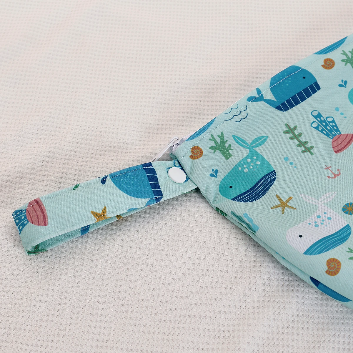 Elinfant 1 قطعة حقيبة تخزين جيب واحد، مع مقبض وسحاب حقيبة جافة رطبة، حقيبة حفاضات، حقيبة غسيل الحفاض