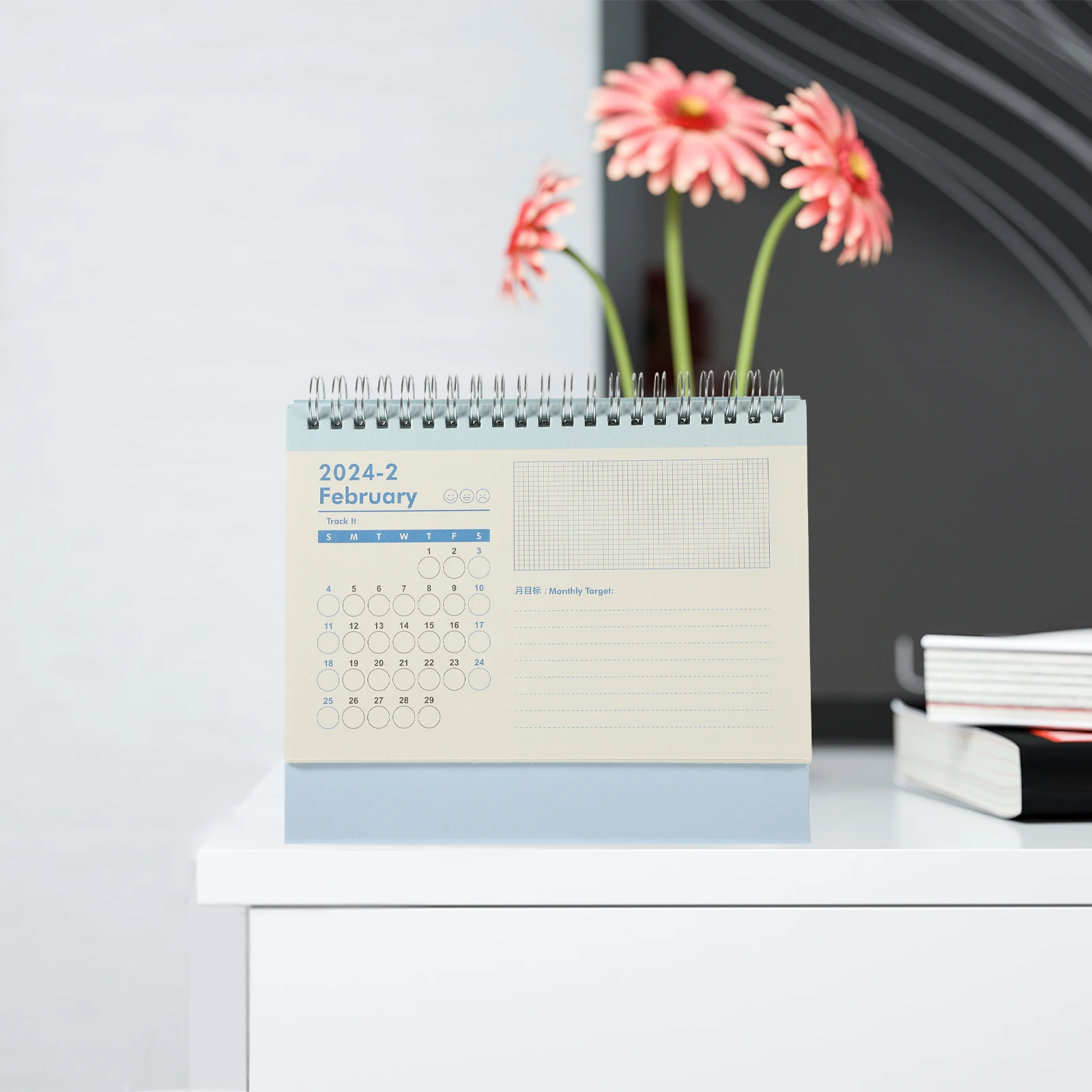 

Thick Paper Desktop Office Supplies Decorative Standing Calendar Home Office Use Smooth Pages Monthly Scheduling Planner