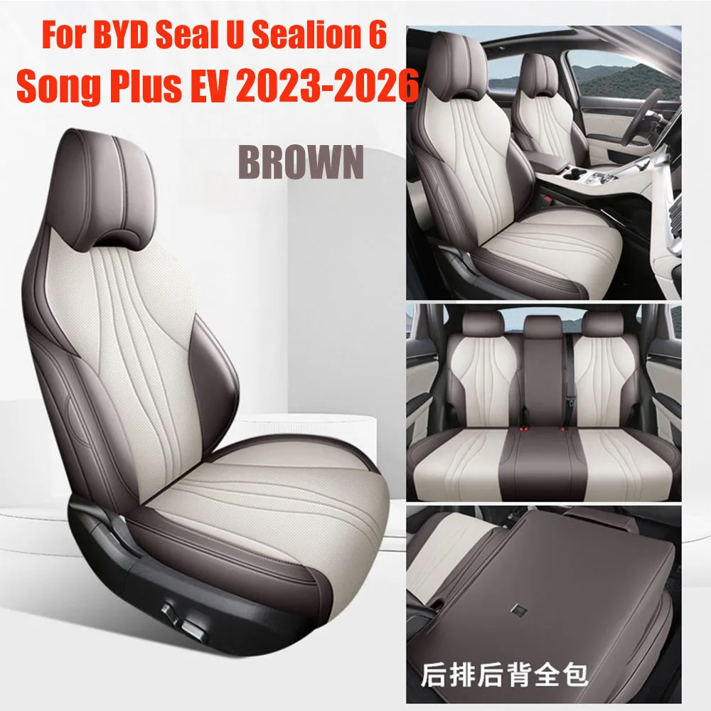 

For BYD Seal U Sealion 6 Song Plus EV 2023-2025 Car Seat Covers, Full Covered with Front and Rear Full Set Seat Cushions