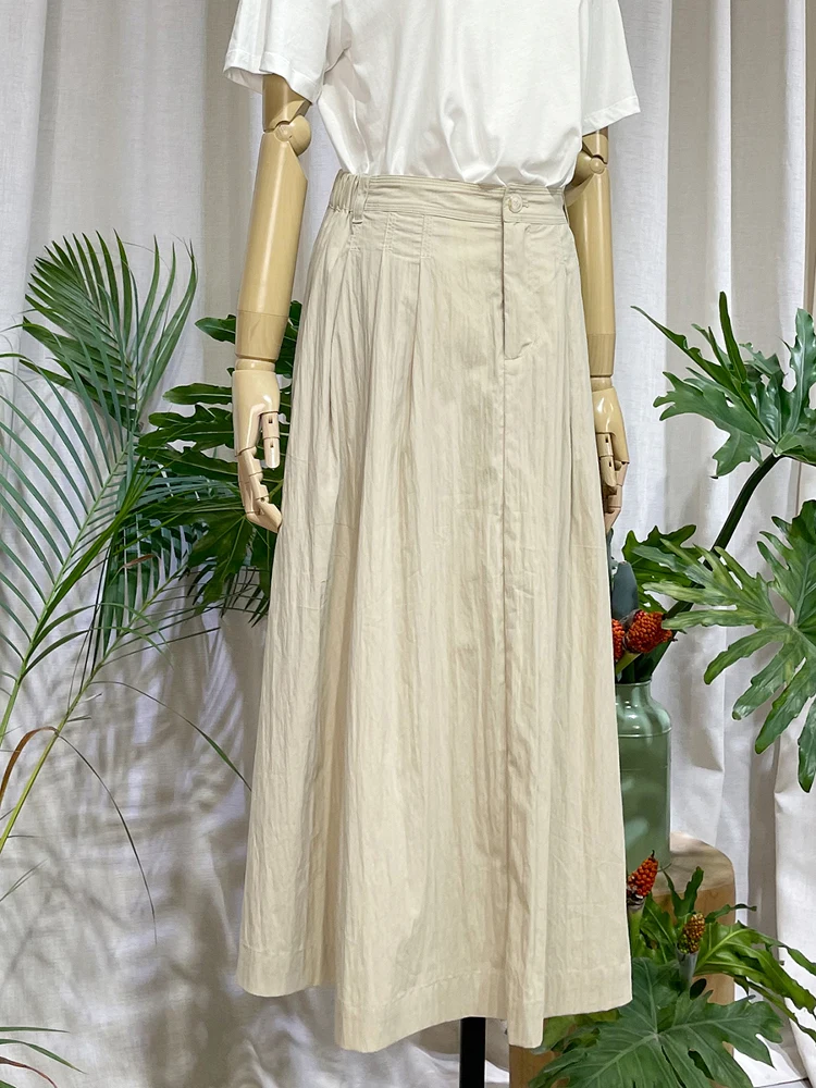 

Женская цветная юбка средней длины Ele с высокой талией, универсальная, для похудения, весна-лето, новинка Y2W08S2738