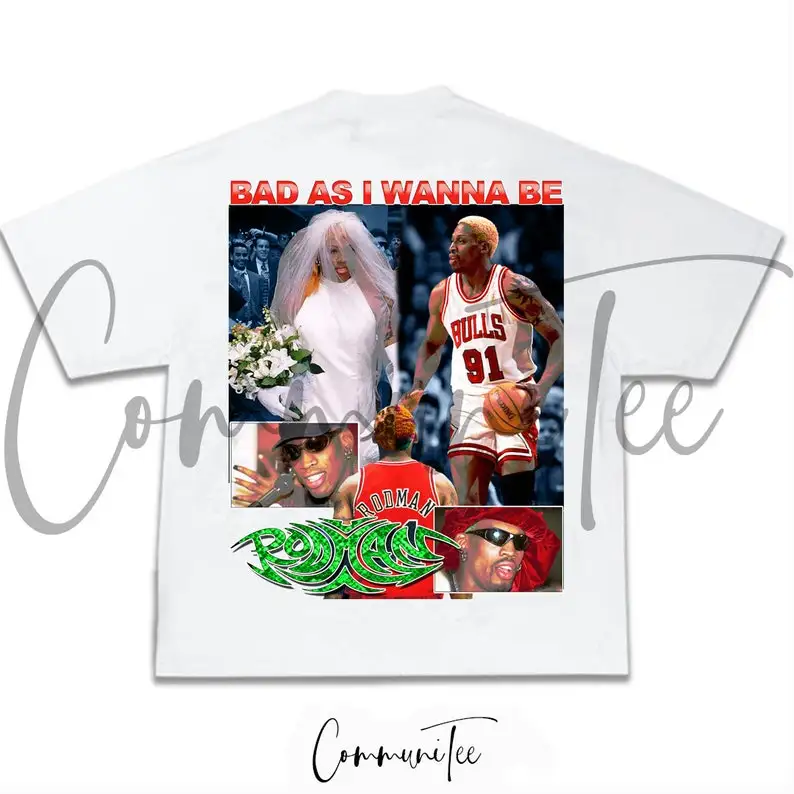Rodman Streetwear Rap Tee Big Face Head Vintage Style Graphic Hip Hop T-shirt