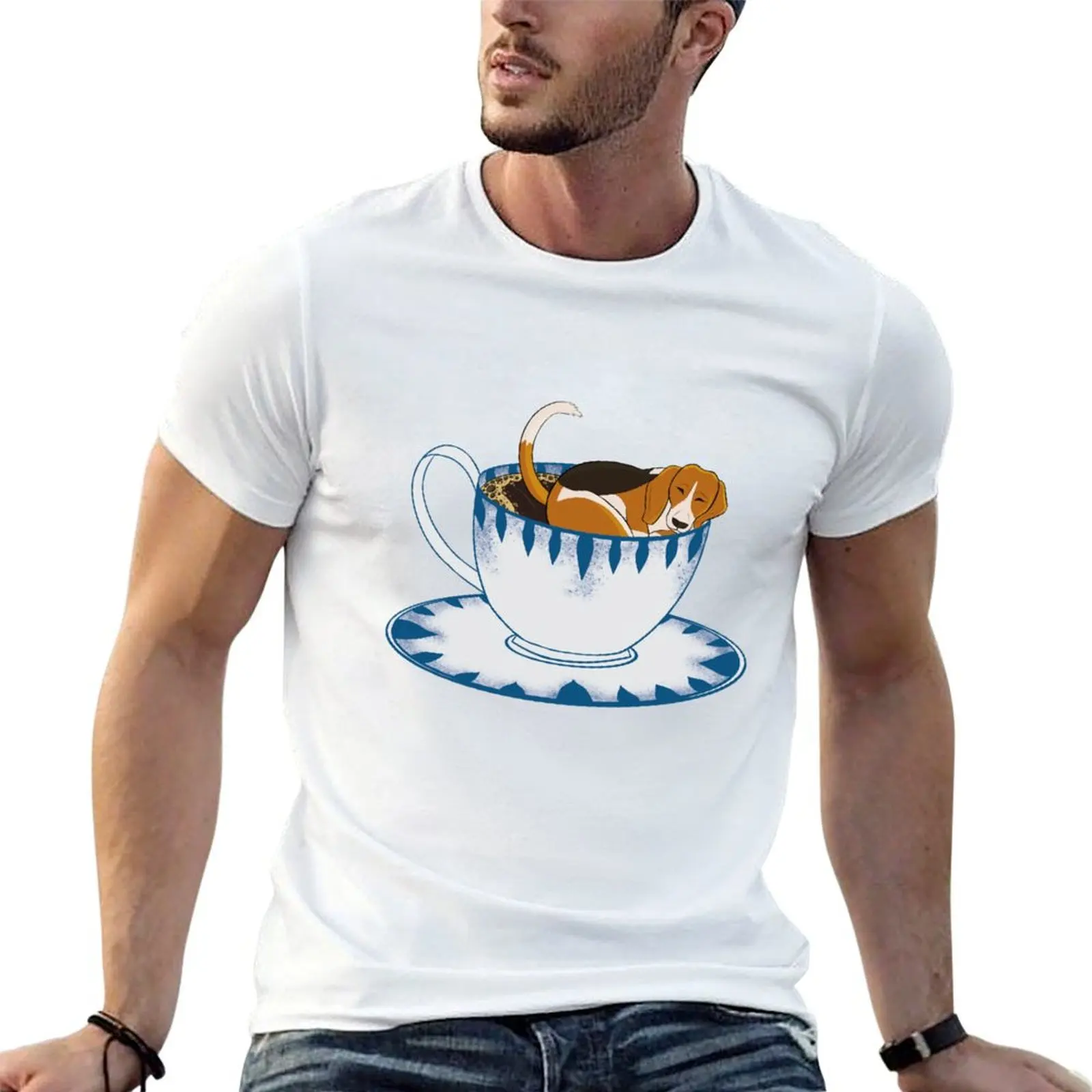 Beagle Cappuccino T-Shirt Comfortable Workout Short Sleeve Shirt