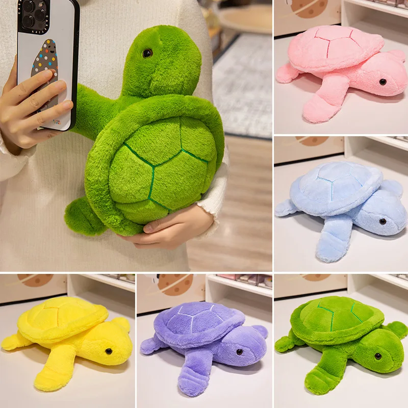 Juguete de peluche de tortuga Kawaii de 35cm, Animal suave relleno, almohada de tortuga marina, cojín, decoración del hogar, regalo de cumpleaños