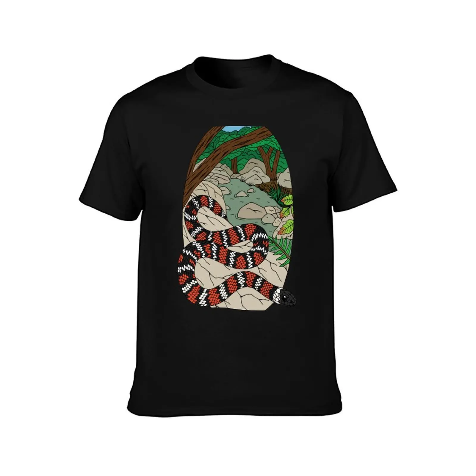 Coast Mountain Kingsnake (Lampropeltis zonata multifasciata) T-Shirt Summer Casual Cotton Tee Oversized Streetwear Tops