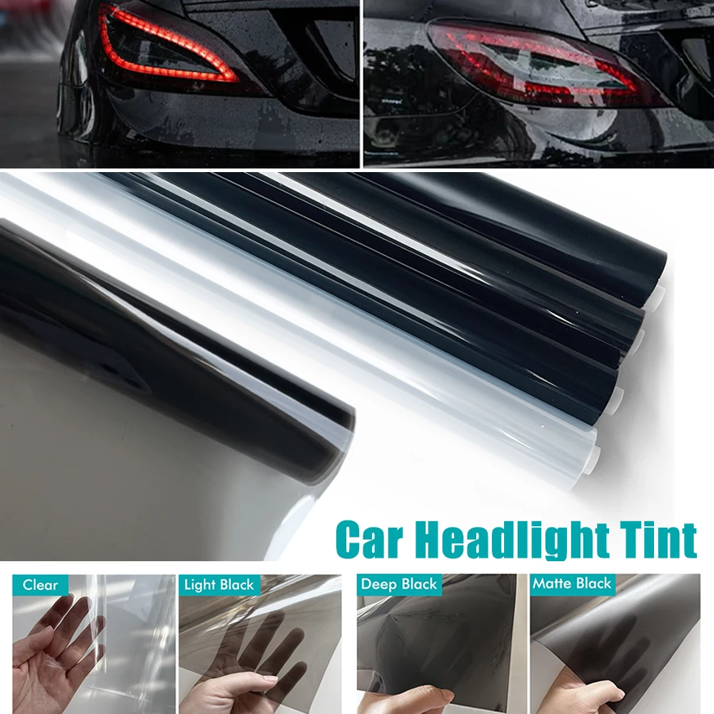 

30*150cm Car Headlight Tint Fog Light Taillight Waterproof Sticker Auto Fog Light Taillight Smoke Black Tailing Lamp Stickers