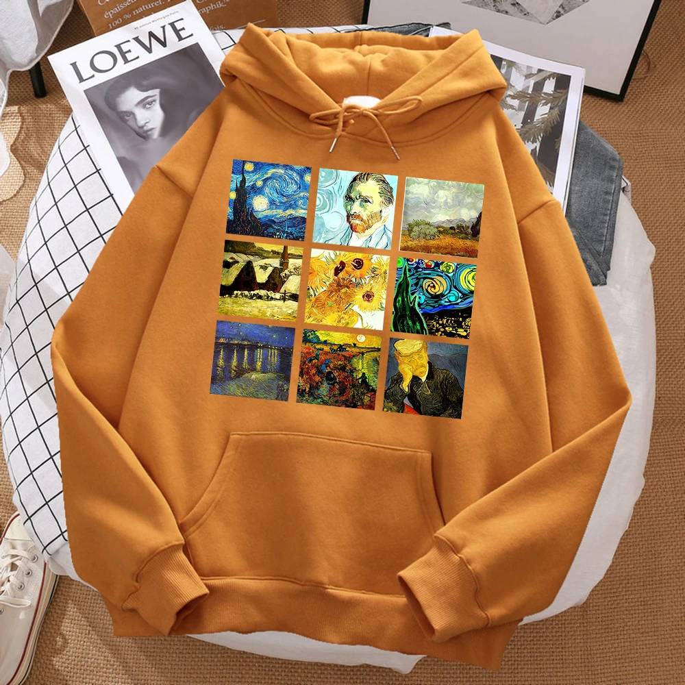 World Famous Painting Sanskrit Van Gogh  Prints Men\'S Hoodies Fashion Fit Hoodie Hip Hop Hoody Cartoons Sportswears Womens